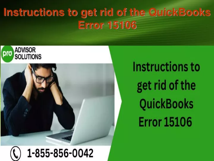 instructions to get rid of the quickbooks error 15106