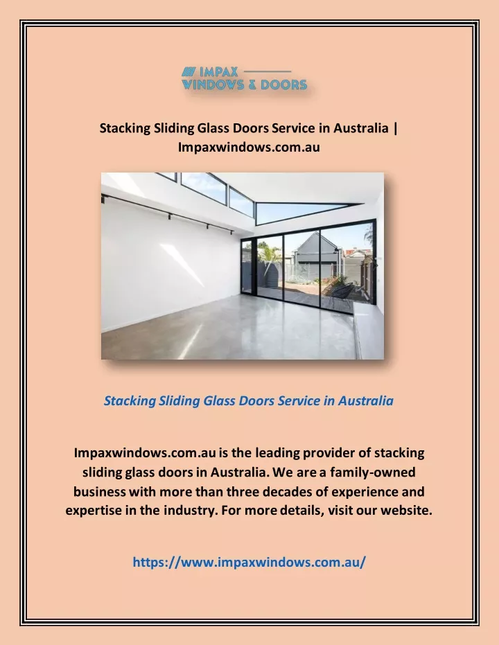 stacking sliding glass doors service in australia