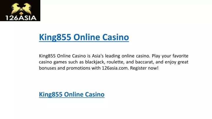 king855 online casino