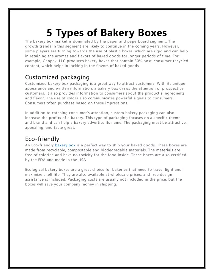 5 types of bakery boxes the bakery box market