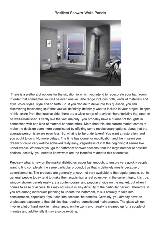 resilient shower walls panels