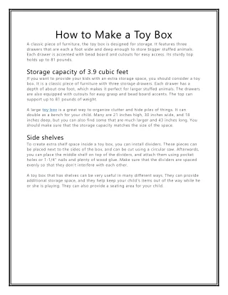 how to make a toy box a classic piece
