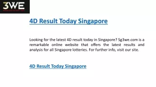 4d result today singapore