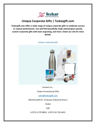 Unique Corporate Gifts  Tezkargift.com