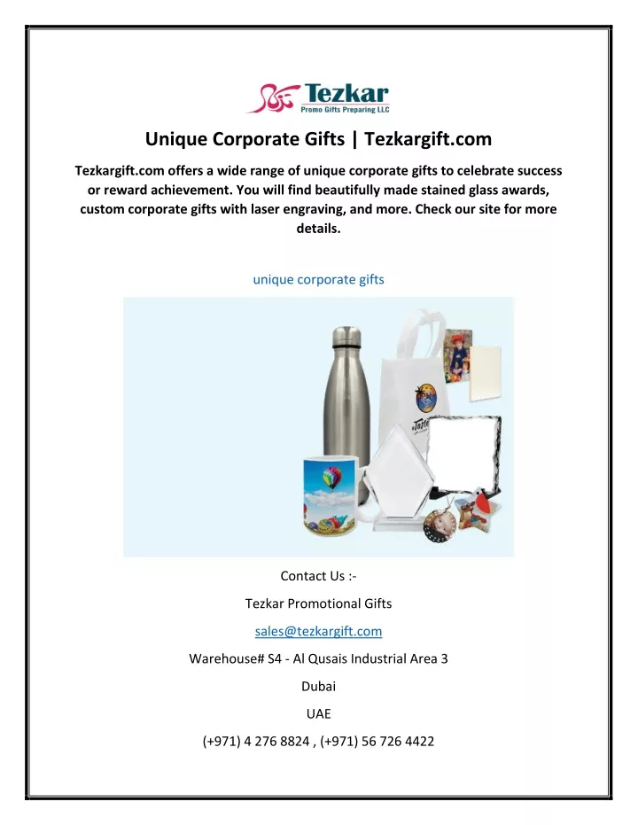 unique corporate gifts tezkargift com