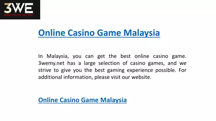 online casino game malaysia