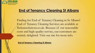 End of Tenancy Cleaning St Albans | Ibcleansolutions.co.uk