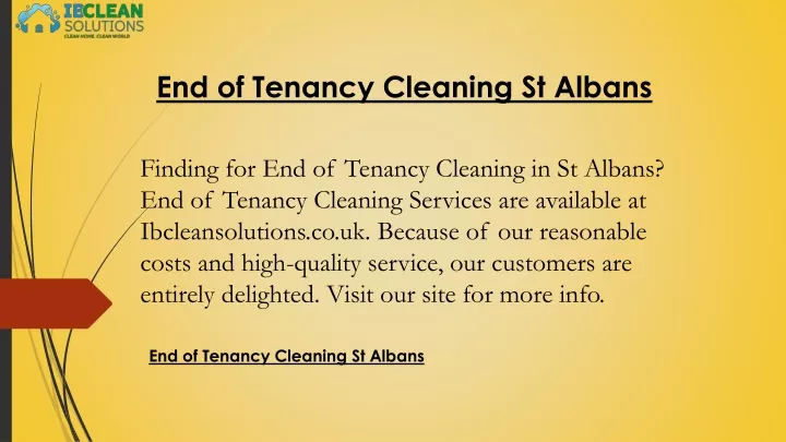 end of tenancy cleaning st albans