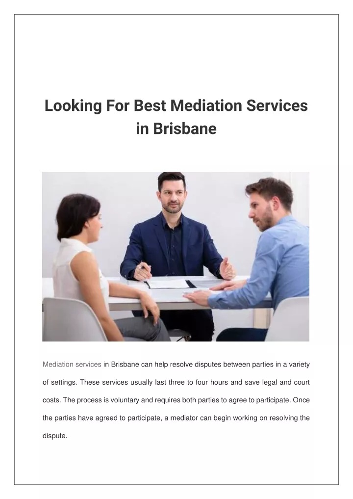 looking for best mediation services in brisbane