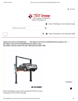Cầu nâng 2 trụ sửa chữa ô tô kiểu cổng EAE EE-6214EKZ 4 tấn