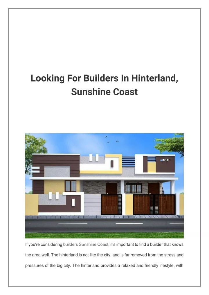 looking for builders in hinterland sunshine coast