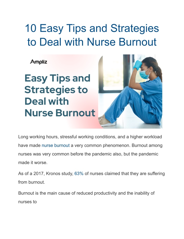 10 easy tips and strategies to deal with nurse