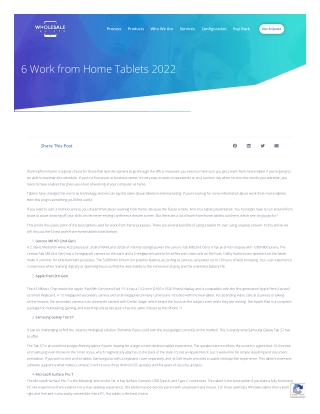 6 Work from Home Tablets 2022
