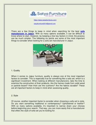 Sofa Manufacturer In Jaipur