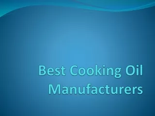 Best Cooking Oil Manufacturers