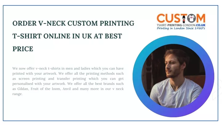 order v neck custom printing t shirt online
