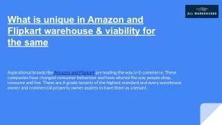 what is unique in amazon and flipkart warehouse