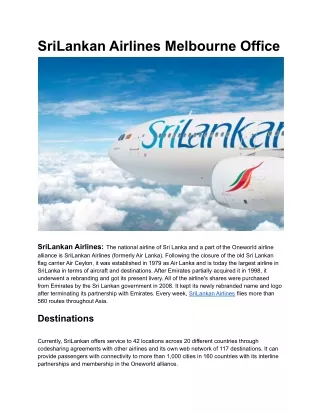 Srilankan Airlines Melbourne Office PDF | Airlinesbuddy