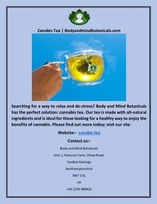canabis tea bodyandmindbotanicals com