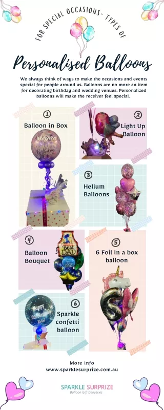For Special Occasions- Types Of Personalised Balloons