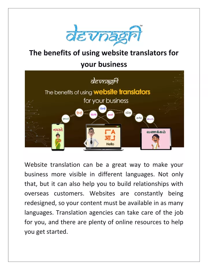 the benefits of using website translators