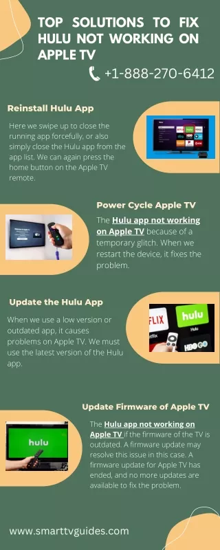 Top Solutions To Fix Hulu Not Working on Apple TV |  1-888-270-6412