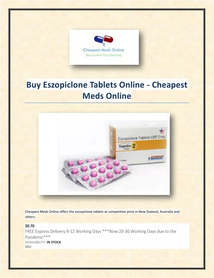 buy eszopiclone tablets online cheapest meds