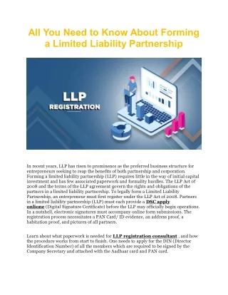 All You Need to Know About Forming a Limited Liability Partnership