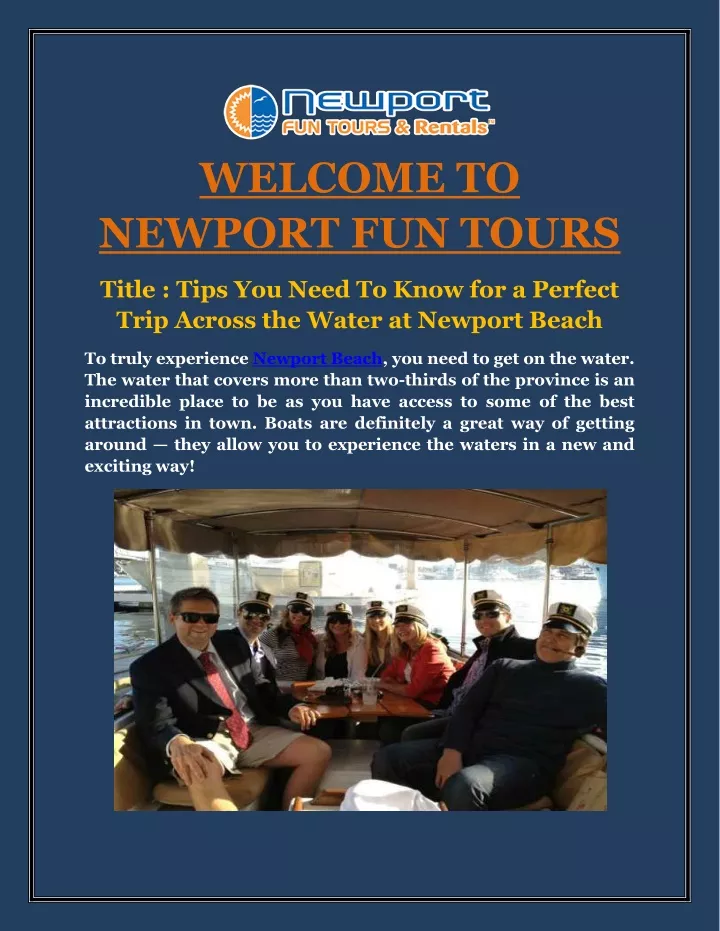welcome to newport fun tours