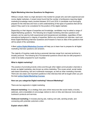 digital marketing interview questions
