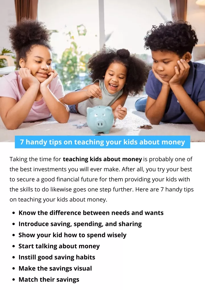 7 handy tips on teaching your kids about money