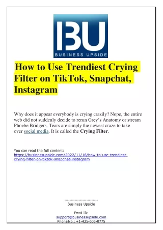 how to use trendiest crying filter on tiktok