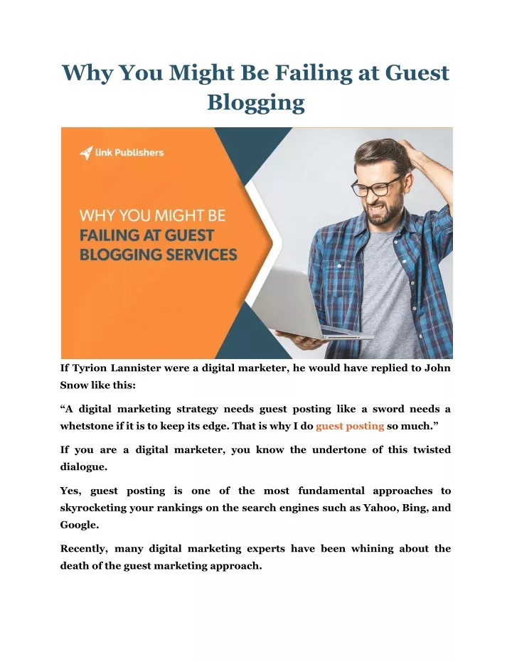 why you might be failing at guest blogging