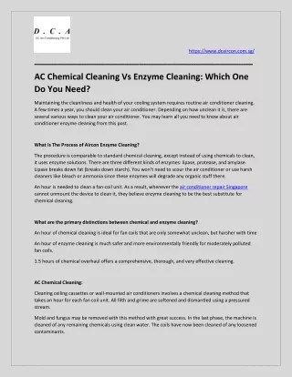 AC Chemical Cleaning Vs Enzyme Cleaning