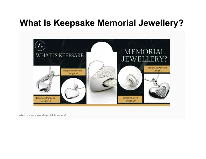 what is keepsake memorial jewellery