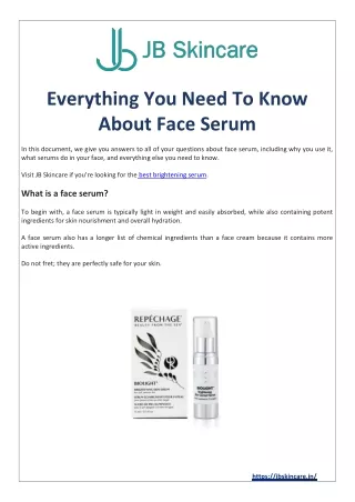 Everything you need to know about Face Serum