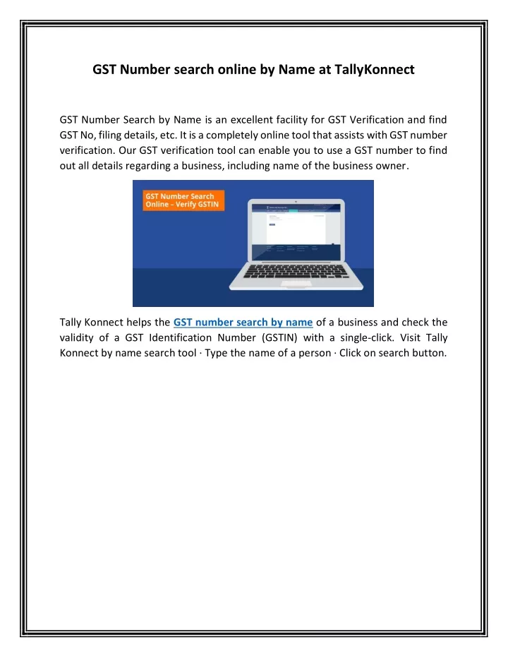gst number search online by name at tallykonnect