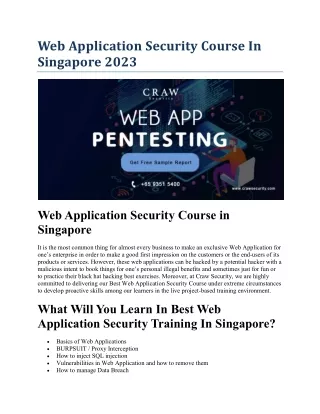 web application security course in singapore 2023