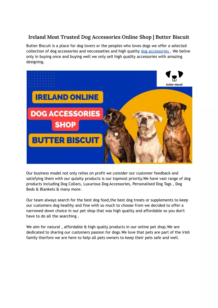 ireland most trusted dog accessories online shop