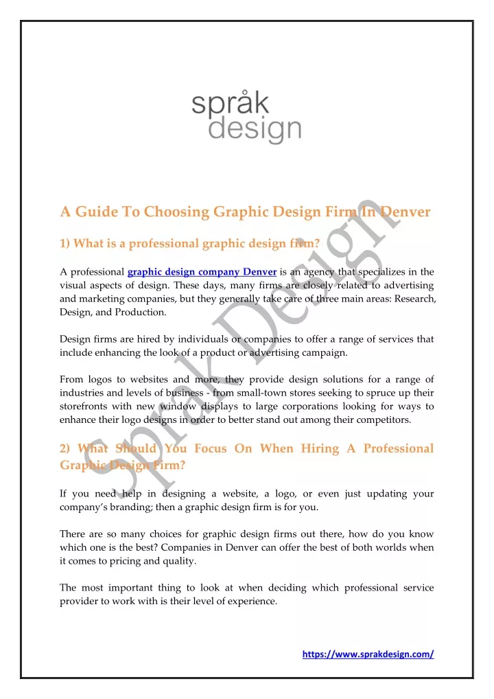 a guide to choosing graphic design firm in denver