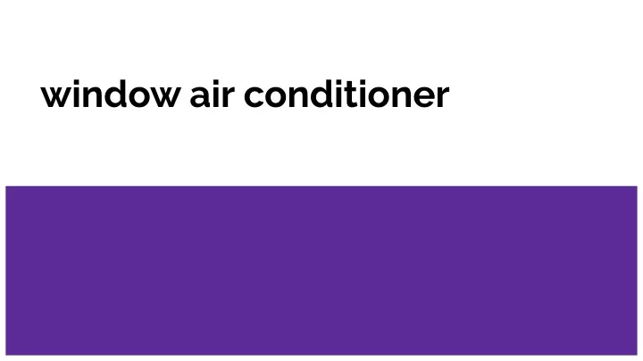 window air conditioner