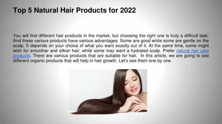 top 5 natural hair products for 2022