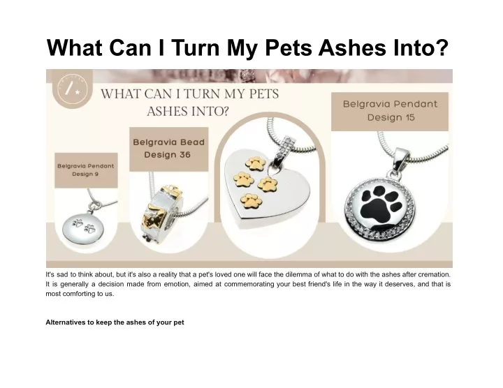 what can i turn my pets ashes into