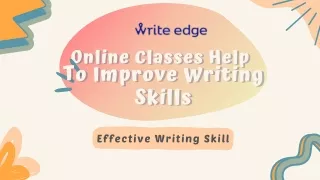 Online Classes Help To Improve Writing Skills