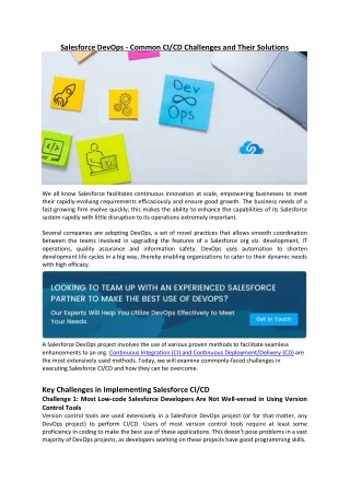 salesforce devops common ci cd challenges