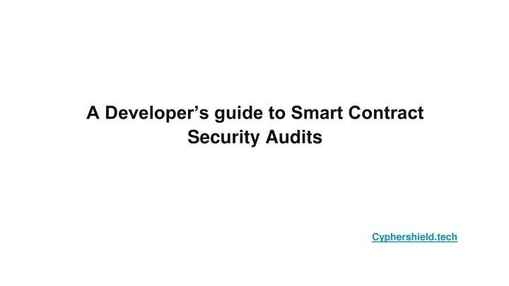 a developer s guide to smart contract security