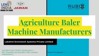 Agriculture Baler Machine Manufacturers | Lakshmi Envirotech Systems