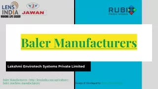 Baler Manufacturers | Lakshmi Envirotech Systems
