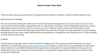 How to Protect Your Roof