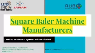 Square Baler Machine Manufacturers | Lakshmi Envirotech Systems
